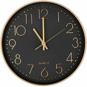 Rose - Modern Silent Quartz Wall Clock 30cm,Oversized Numbers Round Wall Clock,for Home,Kitchen,Bedroom,Office,School,( Gold)