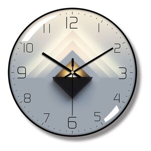 RHAFAYRE Silent Wall Clock, 30cm Diameter Wall Pendulum, Round Digital Quartz Wall Clock, Suitable for Living Room, Study, Bedroom, Kitchen (Black-3)
