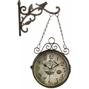 Vintage Round Metal Iron Double Sided Two Faces Retro Station Wall Clock For Hanging Antique Antique-DENUOTOP