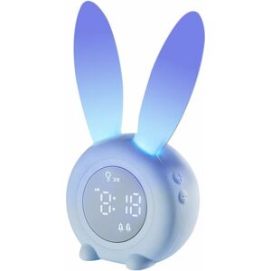 PESCE Voice Control Night Light Touch Control Multi-function Children's Alarm Clock Night Light Blue