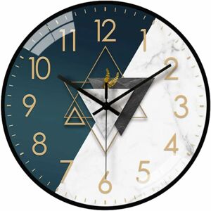 MUMU Wall Clock 30cm Modern Round Quartz Wall Clocks High Quality Decorative Wall Clock (Black)