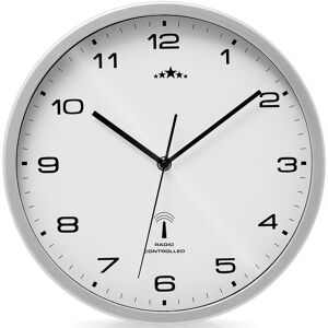 Monzana - Wall clock Wireless Radio Controlled Automatic Time Change White/Silver