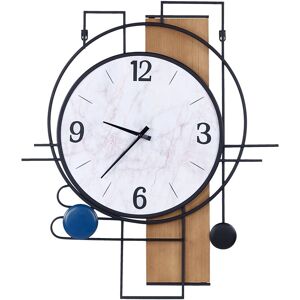 BELIANI Wall Clock Classic Iron Frame 60 x 70 cm Irregular Shape Home Accessories Painted Finish Multicolour Tavel - Multicolour