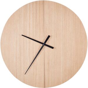 Beliani - Wall Clock Classic mdf Frame 60 cm Oval Shape Home Accessories Painted Finish Light Wood Cabic - Light Wood