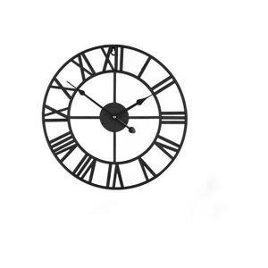 Rhafayre - Wall Clock Large European Industrial Vintage Wall Clock with Roman Numerals, Quiet No Ticking Noises Metal Wall Clock, Decor Wall Clock