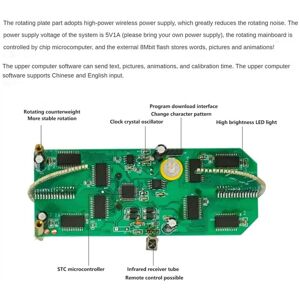 TLILY Dual Spherical Rotating LED Kit Color Clock Display Remote Control Microcontroller DIY Electronic-B