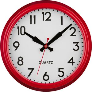 Premier Housewares - Red Metal Lined Rim Wall Clock