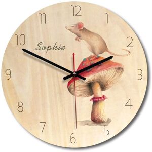 Tlily - quartz wall clock Original wooden simple mute art living room Section d