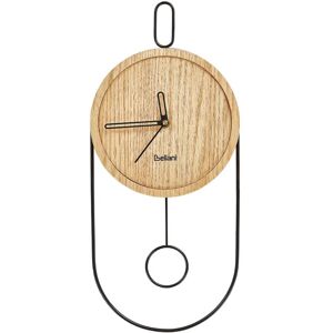 Beliani - Wall Clock Hanging Decor 20 x 45 cm Design without Numbers mdf Pendulum Light Wood Sierre