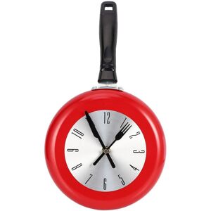 TLILY Wall Clock Metal Frying Pan Design 8 Inch Clocks Kitchen Decoration Novelty Art Watch