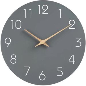 TLILY Wall Clock 12 Inch Silent Non Ticking Wood Wall Clocks Battery Operated Wooden White Modern Simple Wall Clock-Grey TLILY Wall Clock 12 Inch Silent Non Ticking Wood Wall Clocks Battery Operated Wooden White Modern Simple Wall Clock-Grey
