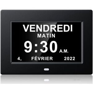 YMYNY 7-inch digital clock with calendar, date and time, all in one, black, Alzheimer's parent watch, medication reminder for grandparents and children YMYNY 7-inch digital clock with calendar, date and time, all in one, black, Alzheimer's parent watch, medication reminder for grandparents and children