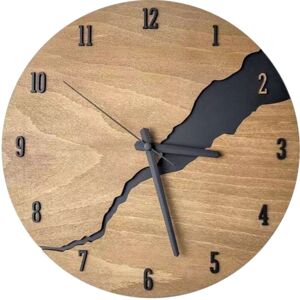 GROOFOO Cracked Wooden Wall Clock Round Silent Vintage Style Large Wall Clock Decor for Home Living Room Office GROOFOO Cracked Wooden Wall Clock Round Silent Vintage Style Large Wall Clock Decor for Home Living Room Office