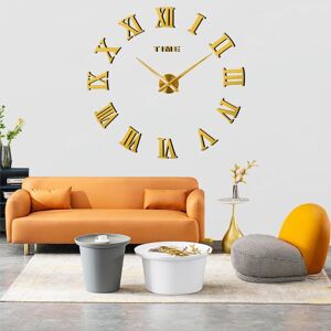 Csparkv - diy 3D Wall Clock Modern Mute Large Wall Clock xxl Mirror Sticker for Home, Restaurant, Office and Hotel Decoration Gift (Gold) Csparkv - diy 3D Wall Clock Modern Mute Large Wall Clock xxl Mirror Sticker for Home, Restaurant, Office and Hotel Decoration Gift (Gold)