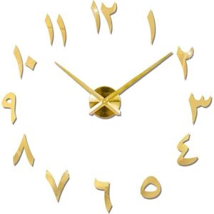 Ymyny - fliti Large diy Wall Clock Silent Modern 3D Sticker Home Office Decoration Gift (Gold) Ymyny - fliti Large diy Wall Clock Silent Modern 3D Sticker Home Office Decoration Gift (Gold)