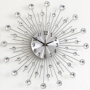 Linghhang - Giant Silver Wall Clock with Rhinestones, Metal Silent Wall Clock Modern Nordic Decoration, Creative Design for Living Room Bedroom Bar Linghhang - Giant Silver Wall Clock with Rhinestones, Metal Silent Wall Clock Modern Nordic Decoration, Creative Design for Living Room Bedroom Bar