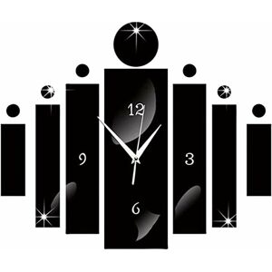 Hoopzi - Luxury 3d wall clock silver mirror modern wall clock residential culture design watch business luxury 3d black mirror wall sticker Hoopzi - Luxury 3d wall clock silver mirror modern wall clock residential culture design watch business luxury 3d black mirror wall sticker