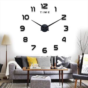 Linghhang - Modern diy Large Wall Clock, Silent, Modern Metal Wall Clock Home Office Decorations-Black Linghhang - Modern diy Large Wall Clock, Silent, Modern Metal Wall Clock Home Office Decorations-Black