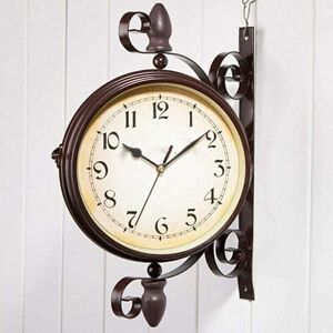 YMYNY Outdoor Garden Wall Clock, Vintage Double Sided Wall Clock, Indoor Outdoor Decor, 8 Inch (No Battery) mumu YMYNY Outdoor Garden Wall Clock, Vintage Double Sided Wall Clock, Indoor Outdoor Decor, 8 Inch (No Battery) mumu
