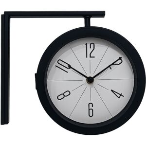 Relaxdays double-sided station clock, HxW: 25 x 28 cm, battery-operated, analogue wall clock, silent, black Relaxdays double-sided station clock, HxW: 25 x 28 cm, battery-operated, analogue wall clock, silent, black