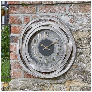 Garden Mile - Silver Garden Wall Clock Large Retro Weatherproof Home Indoor Outdoor Decor 50cm Garden Mile - Silver Garden Wall Clock Large Retro Weatherproof Home Indoor Outdoor Decor 50cm