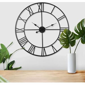 Shoze Vintage Wall Clock 78cm Roman Numerals Battery Powered Silent Clock Round Black Large Operated Giant Open Face Wall Clock for Home Living Room Shoze Vintage Wall Clock 78cm Roman Numerals Battery Powered Silent Clock Round Black Large Operated Giant Open Face Wall Clock for Home Living Room