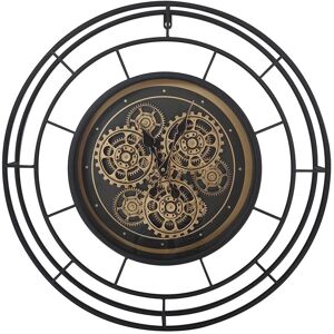Vanity Living - 60cm Living Room Wall Clocks with Glass Metal Frame, Round Gear Wall Clock for Bedroom Decor Vanity Living - 60cm Living Room Wall Clocks with Glass Metal Frame, Round Gear Wall Clock for Bedroom Decor
