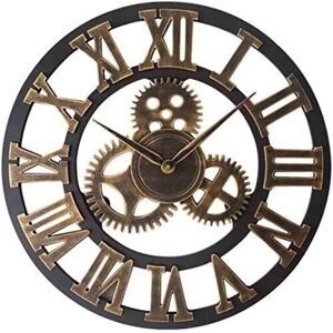 TINOR Vintage Silent Non-Ticking Roman Numeral Metal Wall Clock Home Decor for Living Room Kitchen Cafe Hotel Office 40cm (Antique Gold) TINOR Vintage Silent Non-Ticking Roman Numeral Metal Wall Clock Home Decor for Living Room Kitchen Cafe Hotel Office 40cm (Antique Gold)