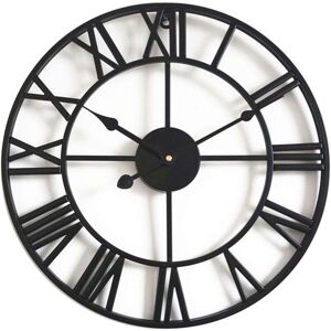 MEMKEY Silent Vintage Wall Clock, 40cm Large Metal Skeleton Clock, Living Room Kitchen Cafe Hotel Office Home Decoration Clock (Black) MEMKEY Silent Vintage Wall Clock, 40cm Large Metal Skeleton Clock, Living Room Kitchen Cafe Hotel Office Home Decoration Clock (Black)