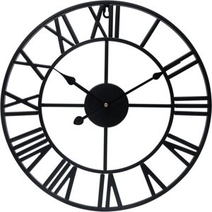 Ikodm - Vintage Style Metal Round Wall Clock Silent Non Ticking Battery Operated 40cm Ikodm - Vintage Style Metal Round Wall Clock Silent Non Ticking Battery Operated 40cm