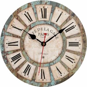 DEWDAT Vintage Wall Clock - Silent Industrial Design Clock Modern Wooden Wall Pendulum for Bedroom Kitchen Bathroom Office Hotel (Black) DEWDAT Vintage Wall Clock - Silent Industrial Design Clock Modern Wooden Wall Pendulum for Bedroom Kitchen Bathroom Office Hotel (Black)