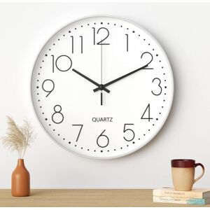 Linghhang - Wall Clock, 30CM (12 Inch) Modern Silent Wall Clock (White Black Character) Linghhang - Wall Clock, 30CM (12 Inch) Modern Silent Wall Clock (White Black Character)