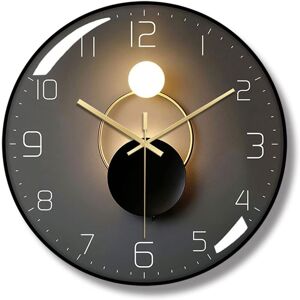 AOUGO Wall Clock European Style Round Digital Quartz Wall Clock 30cm Diameter Wall Pendulum hd Glass Easy To Read Suitable For Living Room Study Bedroom AOUGO Wall Clock European Style Round Digital Quartz Wall Clock 30cm Diameter Wall Pendulum hd Glass Easy To Read Suitable For Living Room Study Bedroom