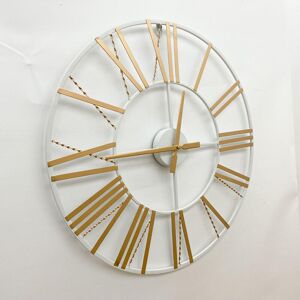 Wall Clock - L2 x W60 x H60 cm - White/Brown Wall Clock - L2 x W60 x H60 cm - White/Brown