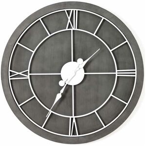 HILL INTERIORS Williston Wall Clock - Metal/Wood - L5 x W60 x H60 cm - Grey/Silver HILL INTERIORS Williston Wall Clock - Metal/Wood - L5 x W60 x H60 cm - Grey/Silver