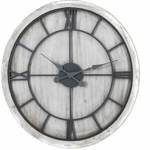 Williston Wall Clock - Metal/Wood - L5 x W60 x H60 cm - Silver/White Williston Wall Clock - Metal/Wood - L5 x W60 x H60 cm - Silver/White