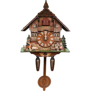 CNCEST Wood Cuckoo Clock, Wall Clocks Wood Retro Pendulum Clock, Multifunctional Clock, Singing Home Decoration for Living Room Bedroom Study Office CNCEST Wood Cuckoo Clock, Wall Clocks Wood Retro Pendulum Clock, Multifunctional Clock, Singing Home Decoration for Living Room Bedroom Study Office