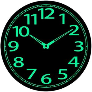 Tlily - Wooden Glow in the Dark Clock, 12 Inch Silent Non-Ticking, Energy-Absorbing Luminous Wall Clock for Bedroom Living Room Tlily - Wooden Glow in the Dark Clock, 12 Inch Silent Non-Ticking, Energy-Absorbing Luminous Wall Clock for Bedroom Living Room