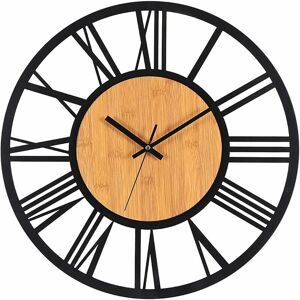 AIPERQ Ymyny 40cm Metal Wood Wall Clock Silent Wall Clock No Noise Ticking Living Room Bedroom Kitchen Office Home Decoration Large Vintage Metal Classic AIPERQ Ymyny 40cm Metal Wood Wall Clock Silent Wall Clock No Noise Ticking Living Room Bedroom Kitchen Office Home Decoration Large Vintage Metal Classic