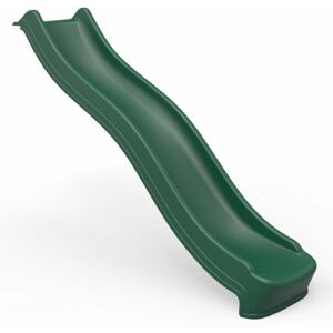 Rebo - 8ft (220cm) Universal Children's Plastic Garden Kids Wave Slide - Dark Green