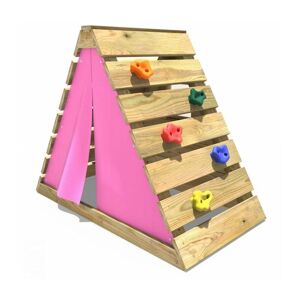 Mini Wooden Climbing Pyramid Adventure Playset - Pink - Pink - Rebo
