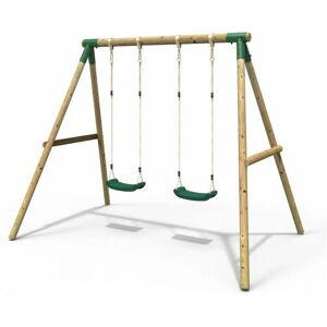 Wooden Garden Swing Set with 2 Swings - Venus Green - Rebo