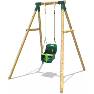 Wooden Garden Swing Set with Baby Seat - Pluto Green - Rebo