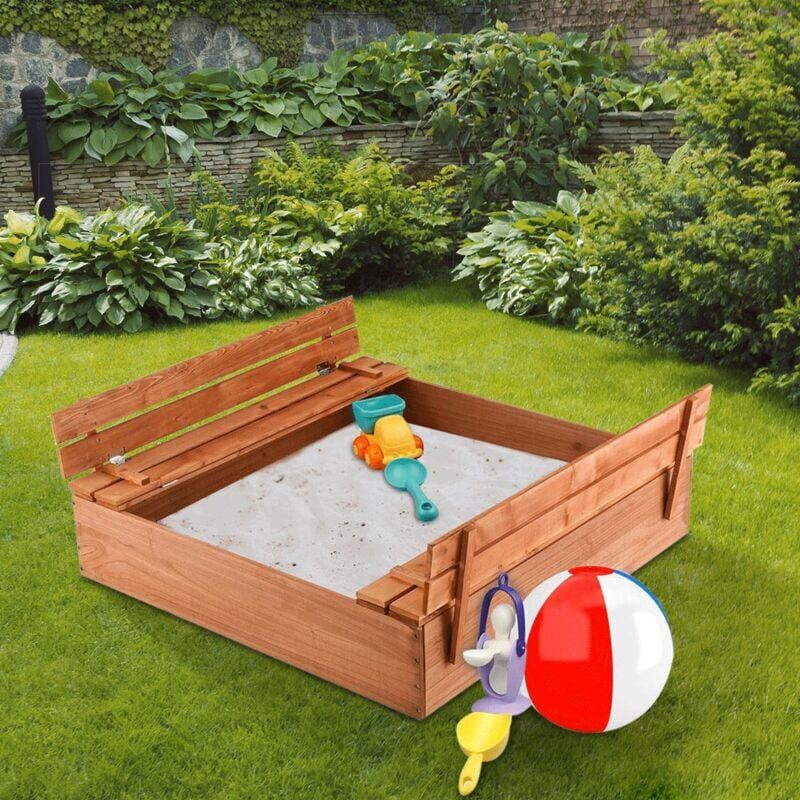 Billyoh - Wooden Square Seated Sandpit