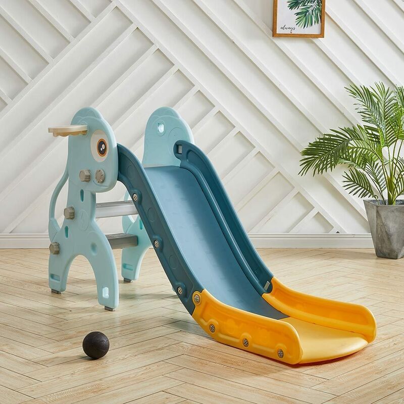 LIVINGANDHOME Kids Climbing Slide 3 Steps for Home Garden Play Game Center