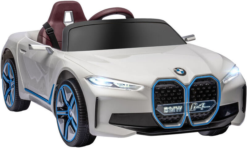 HOMCOM BMW i4 Licensed 12V Kids Electric Ride-On Car with Remote for 3-6 Years White - White