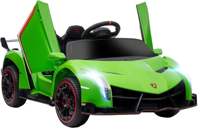 Lamborghini Veneno Licensed 12V Kids Electric Ride On Car for 3-6 Years Green - Green - Homcom