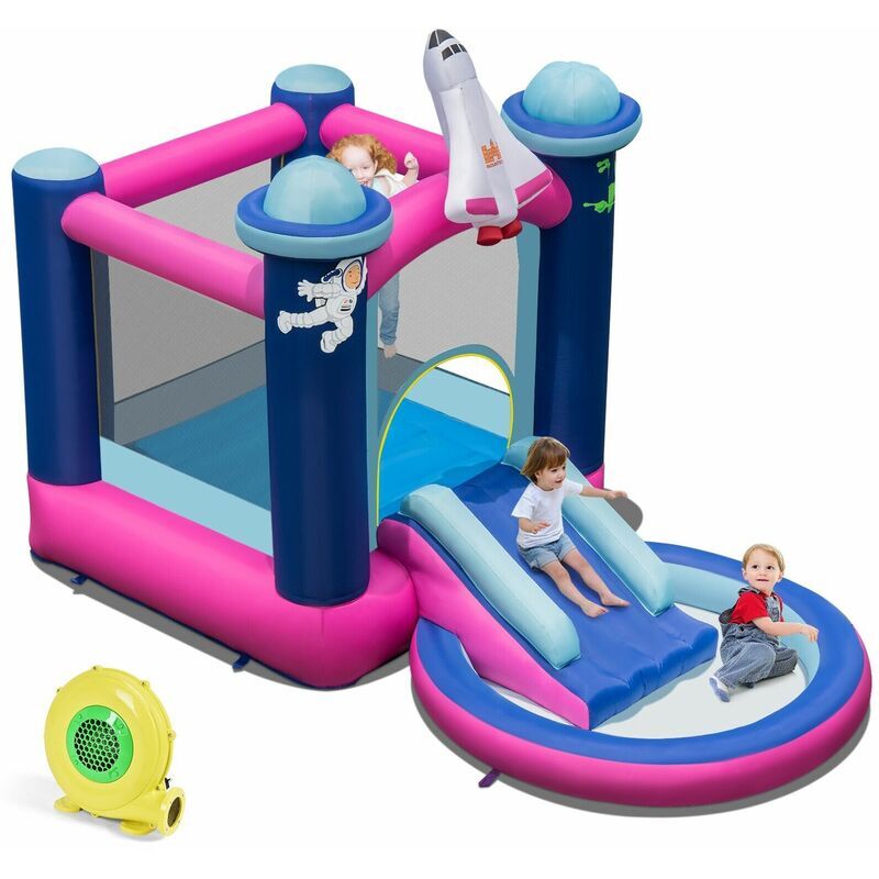 COSTWAY Inflatable Kids Water Slide Bouncy Castle Jumping House with 480W Blower