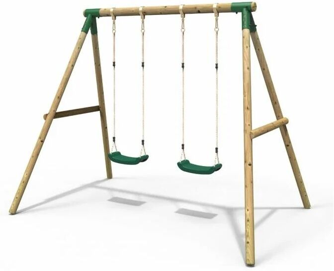 Wooden Garden Swing Set with 2 Swings - Venus Green - Rebo