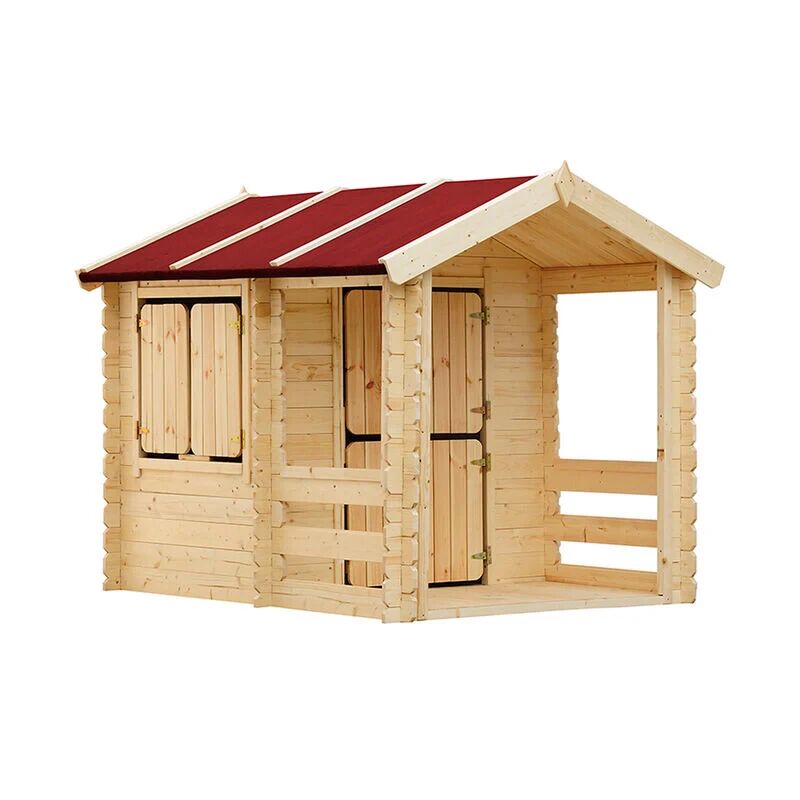 Timbela - Wooden Playhouse for Kids Outdoor, 19 mm planks - Fun Wendy House Outdoor Play - Garden Play House for Kids H145 x 182 x 146 cm / 1.1 m2
